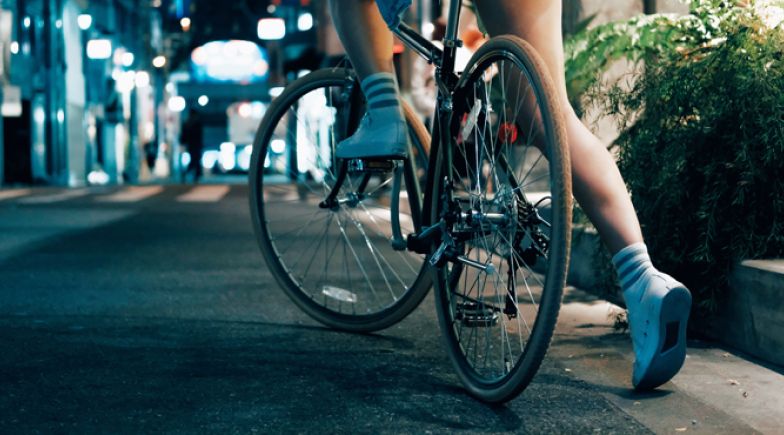 Lady riding a bike